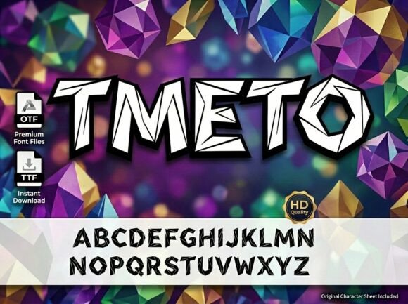 Tmeto: A Bold Display Font for Geometric Impact
